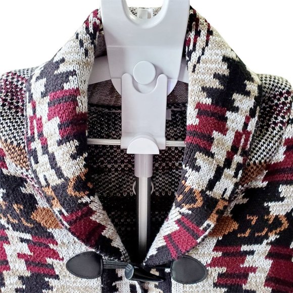 Vintage Aztec Tribal Toggle Tapestry Women's Jacket. Size Medium - Picture 5 of 10